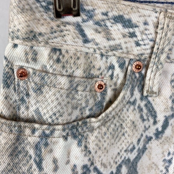 GRLFRND Alyssa Tan & Gray Python Snake Print Denim Mini Skirt 26 S - Picture 4 of 6